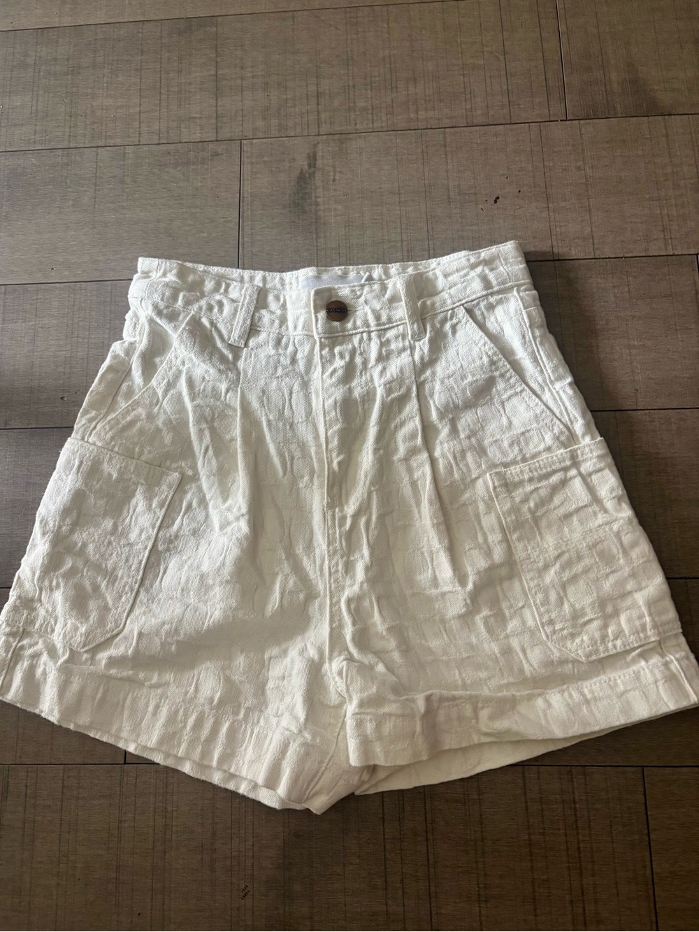 🦋Coach🦋Signature Denim Shorts High Waist Jacquard Woven 'C' Pattern